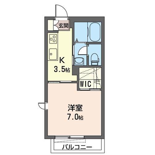 シャーメゾン夏つばき(1K/2階)の間取り写真