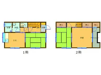 部谷アパート(3DK/1階)の間取り写真