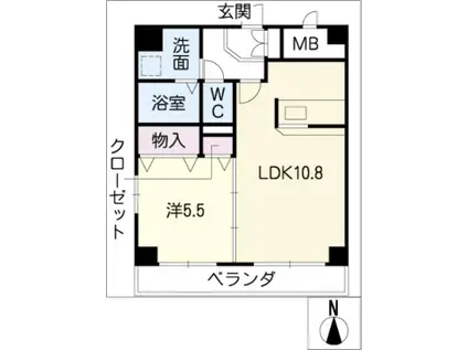 ラヴィータ野並(1LDK/2階)の間取り写真