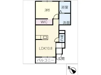 ＪＲ東海道本線 西小坂井駅 徒歩4分 2階建 築1年(1LDK/1階)の間取り写真