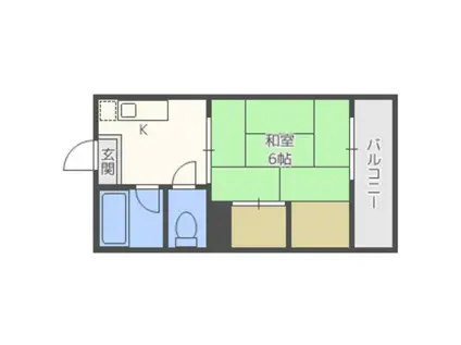 第1みのはらビル(1K/3階)の間取り写真