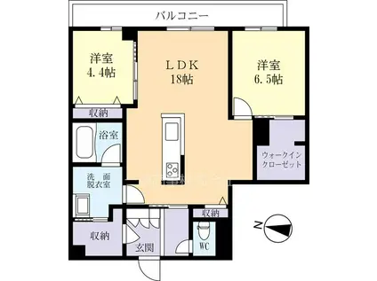 カーサレジーナ(2LDK/3階)の間取り写真