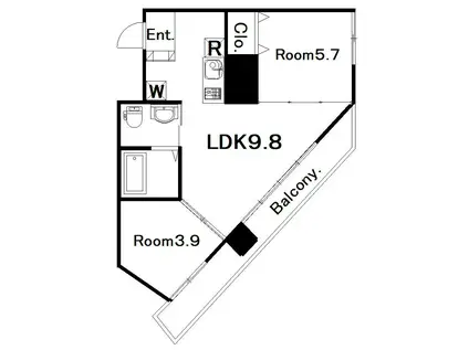 ZEE HAVEN(2LDK/9階)の間取り写真