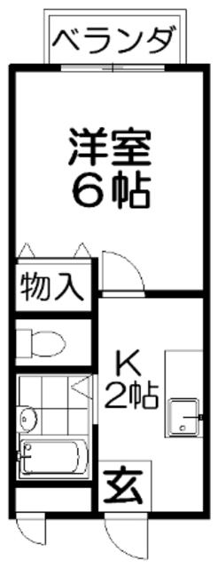 サマックス山之上(1K/2階)の間取り写真