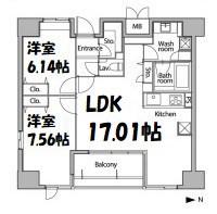 グラン・アベニュー栄(2LDK/11階)の間取り写真