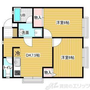 レーベンハイム(2DK/1階)の間取り写真