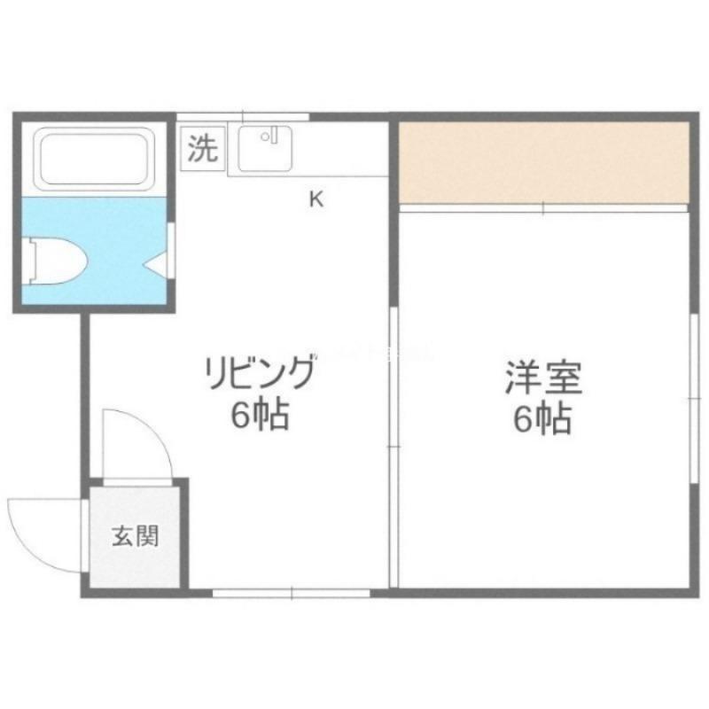 パークハイツTEINE(1DK/2階)の間取り写真