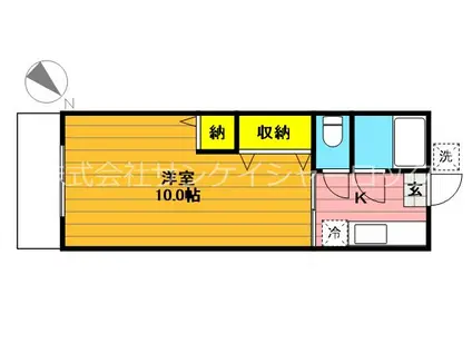 シティハイム西国立(1K/1階)の間取り写真