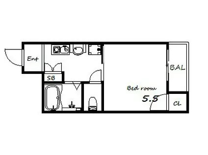 六甲台ベネフィック(ワンルーム/3階)の間取り写真