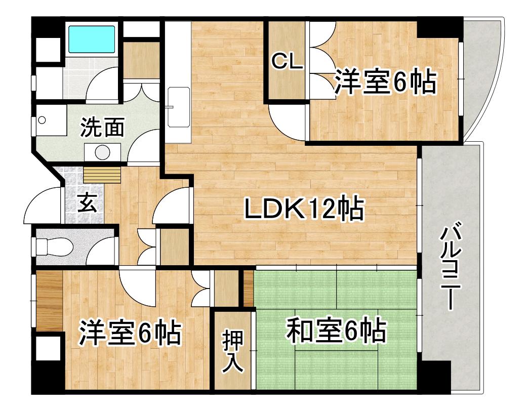 ステーション95(3LDK/2階)の間取り写真