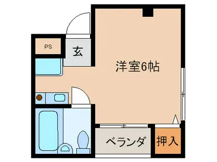 イノマビルII(ワンルーム/2階)の間取り写真