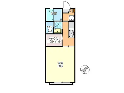 ダンディライオン高井 A棟(1K/2階)の間取り写真