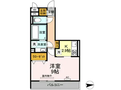 ファグタル(1K/2階)の間取り写真