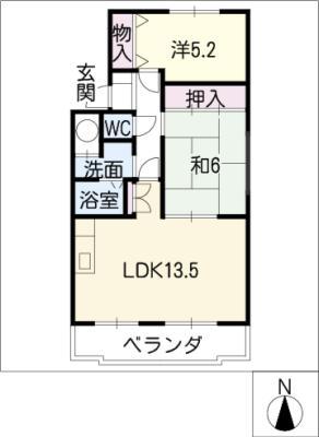 エスポワール(2LDK/3階)の間取り写真