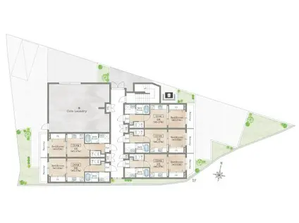 AILE中山寺(1DK/1階)の間取り写真