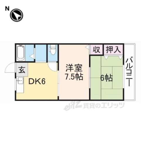 プレアール南住吉(2DK/2階)の間取り写真