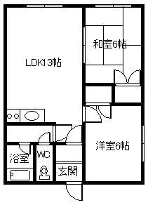 ABCハウス(2LDK/1階)の間取り写真