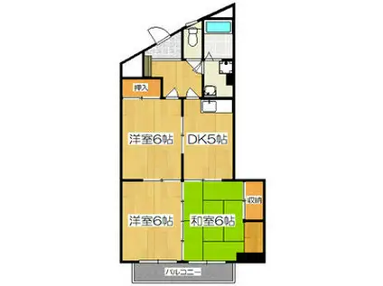 ヒロタマンション(3DK/5階)の間取り写真