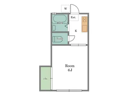 ヴァンヴェールII(1K/1階)の間取り写真