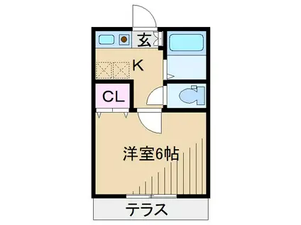 リバーサイドアーバン(1K/2階)の間取り写真
