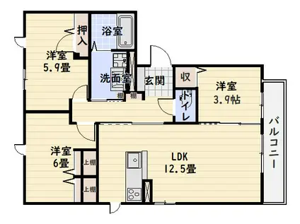 MTガーデン高麗(3LDK/2階)の間取り写真