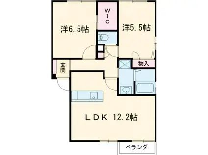 フォーレスフラッツB(2LDK/2階)の間取り写真