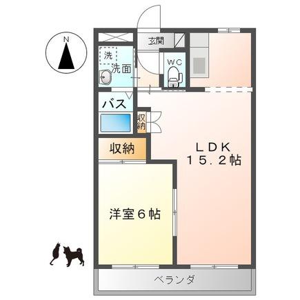 ベル・グラースT(1LDK/1階)の間取り写真