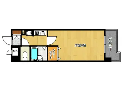 ライオンズマンション皇后崎公園(1K/10階)の間取り写真