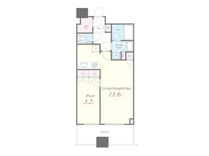 パークタワー勝どきサウス(1LDK/15階)の間取り写真