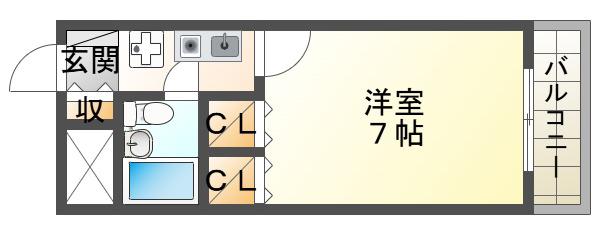 アーバンエース西神戸パル(1K/3階)の間取り写真