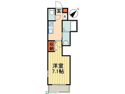 南八幡レジデンス(1K/3階)の間取り写真