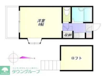 第3シャンポール(ワンルーム/1階)の間取り写真