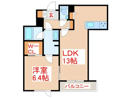 シャーメゾンエレガント(1LDK/2階)の間取り写真
