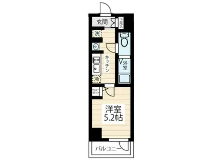 HY.S MAXIV立川錦町(1K/4階)の間取り写真