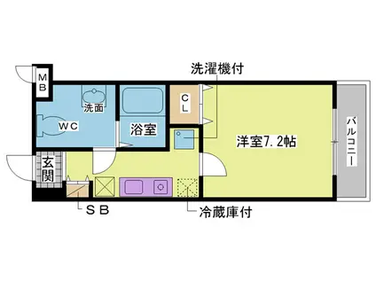 グリーンバレー北野屋敷(1K/6階)の間取り写真