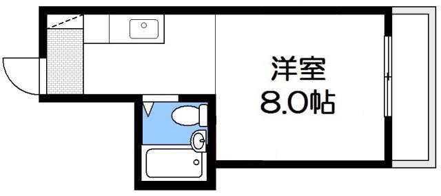 コーポ堺町(1K/3階)の間取り写真