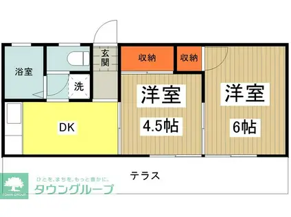 グリーンピア森栄(2K/1階)の間取り写真