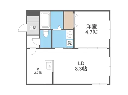 LOTUS FLEUR1(1LDK/4階)の間取り写真