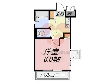 シャルマンフジ北花田(1K/1階)の間取り写真