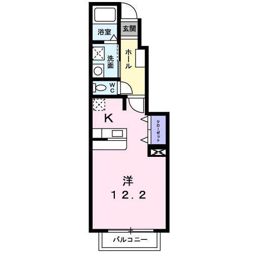 セレッソ(ワンルーム/1階)の間取り写真