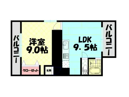 ワンウッドハイツ(1LDK/5階)の間取り写真