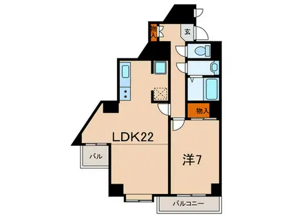 ライオンズマンション西明石(1LDK/8階)の間取り写真