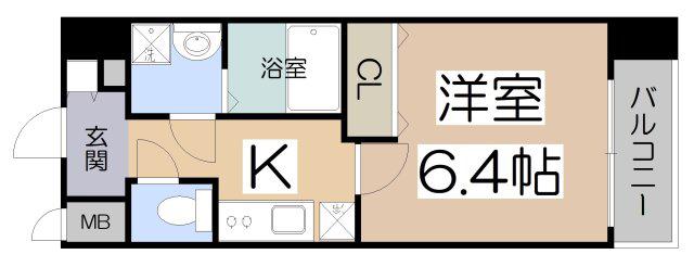 LUXE田辺(1K/9階)の間取り写真
