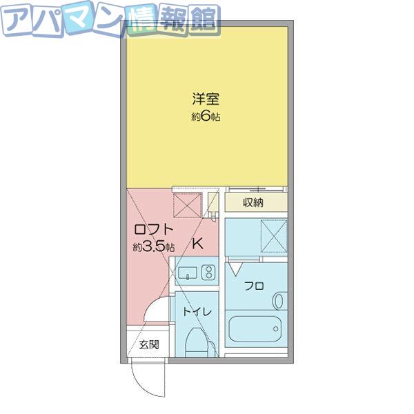 EXEO横越中央(ワンルーム/1階)の間取り写真