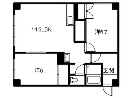 プラネックスヴィラB(2LDK/2階)の間取り写真