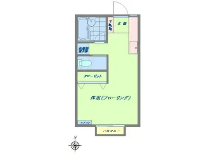 ビラナカノ(ワンルーム/2階)の間取り写真