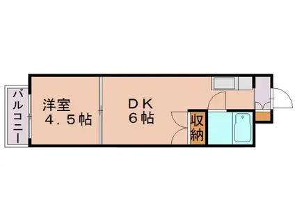カーサ博多(1DK/2階)の間取り写真
