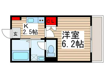武蔵藤沢駅 徒歩9分 築5年 1K アパート(1K/3階)の間取り写真