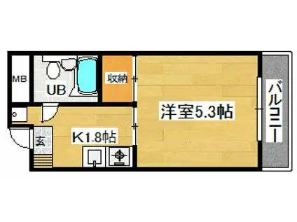 ハイツタナカ(1K/2階)の間取り写真