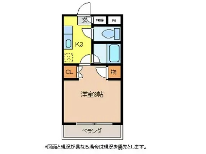 ヒューマンライフギブアンドギブB(1K/2階)の間取り写真